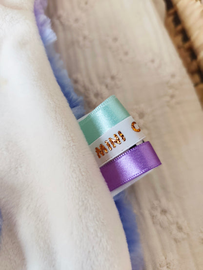 Doudou lapin ARC EN CIEL BRODE rose et violet