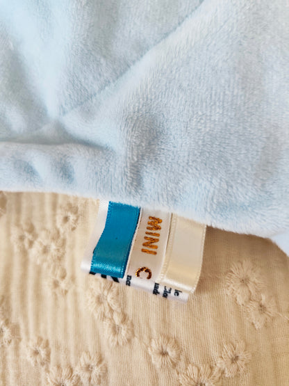 Doudou raie manta bleu uni minky