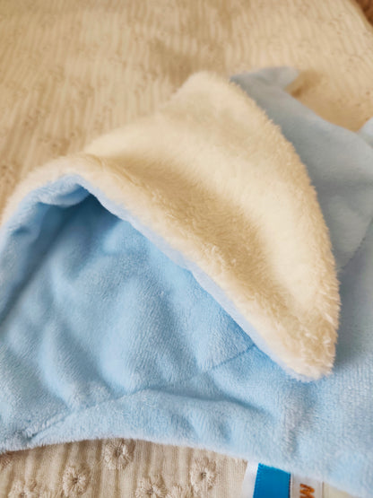 Doudou raie manta bleu uni minky