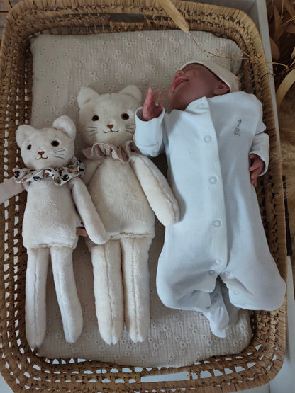 Peluche poupée chat ECRU 35 cm