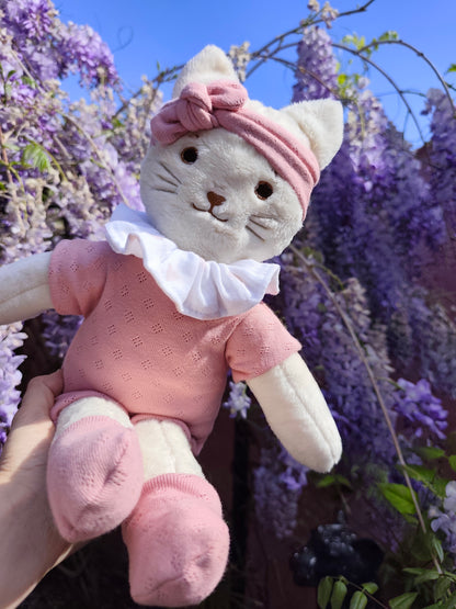 Tenue COMBINAISON vieux rose pour poupée peluche 45 cm