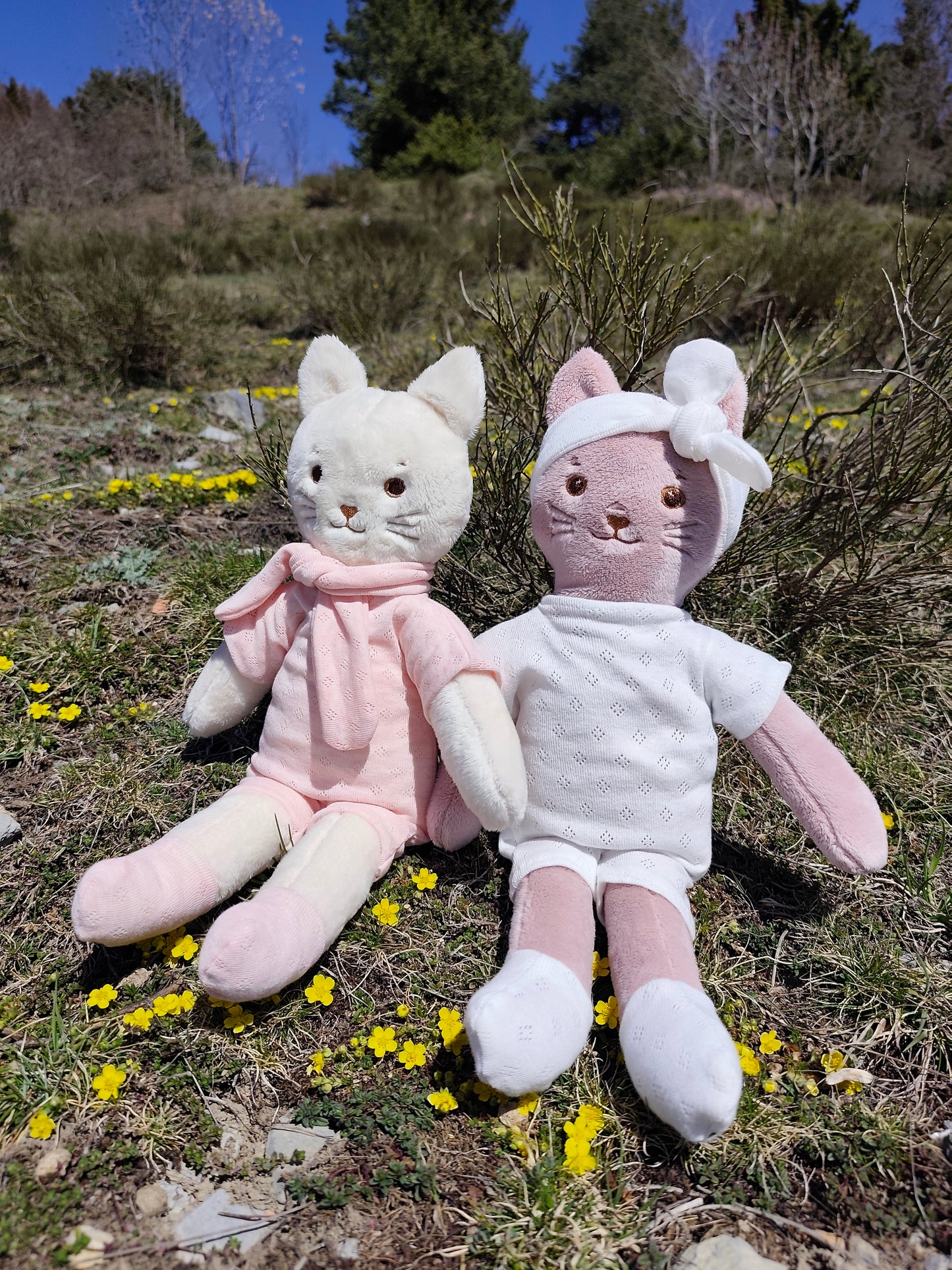 Tenue COMBINAISON rose pour poupée peluche 45 cm