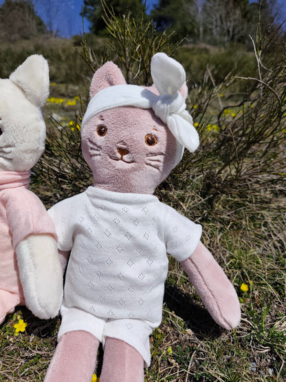 Tenue COMBINAISON blanche pour poupée peluche 45 cm