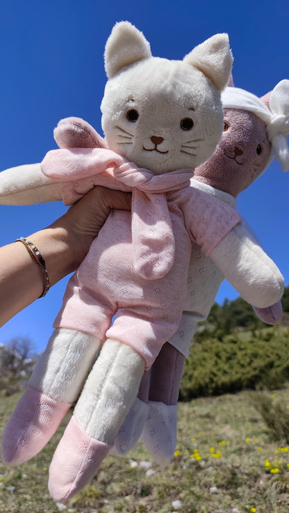 Tenue COMBINAISON rose pour poupée peluche 45 cm
