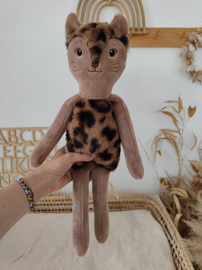 Peluche poupée LEOPARD 45 cm