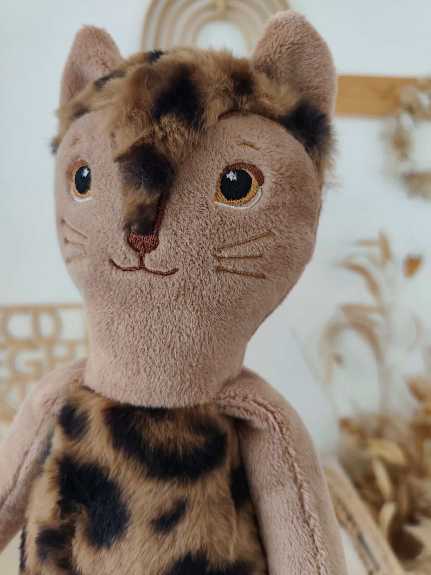 Peluche poupée chat LEOPARD 45 cm