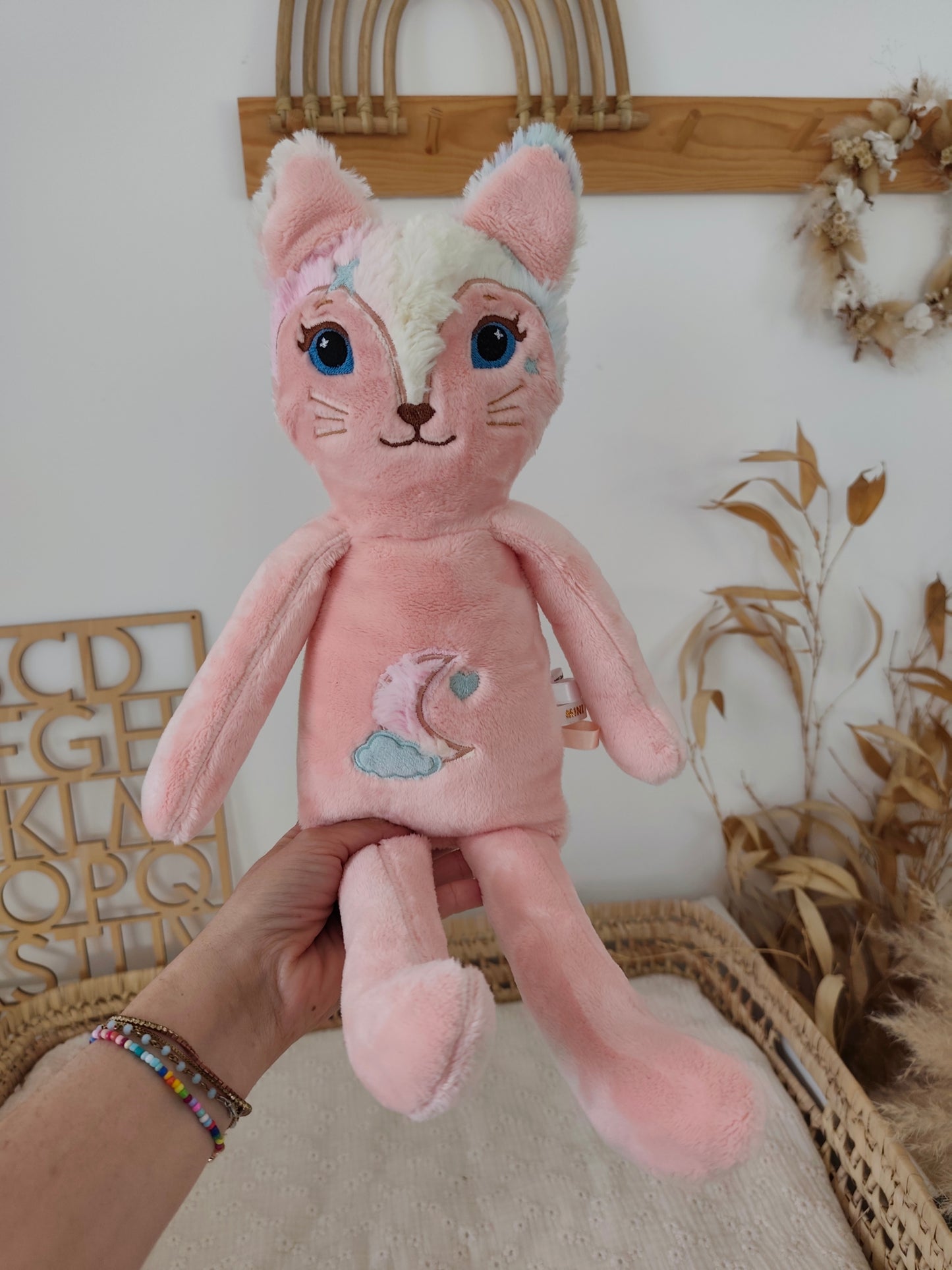 Peluche poupée chat LUNA 45 cm