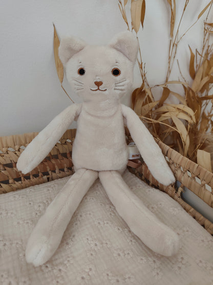 Peluche poupée chat ECRU 35 cm