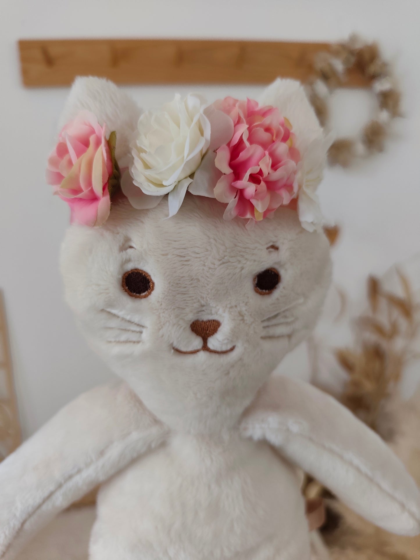 Couronne de fleurs pour poupée peluche