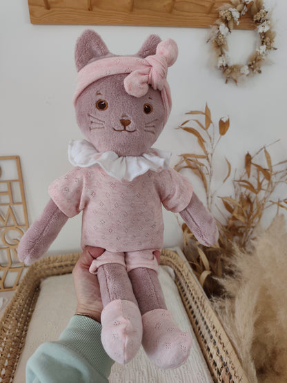 Tenue COMBINAISON rose pour poupée peluche 45 cm