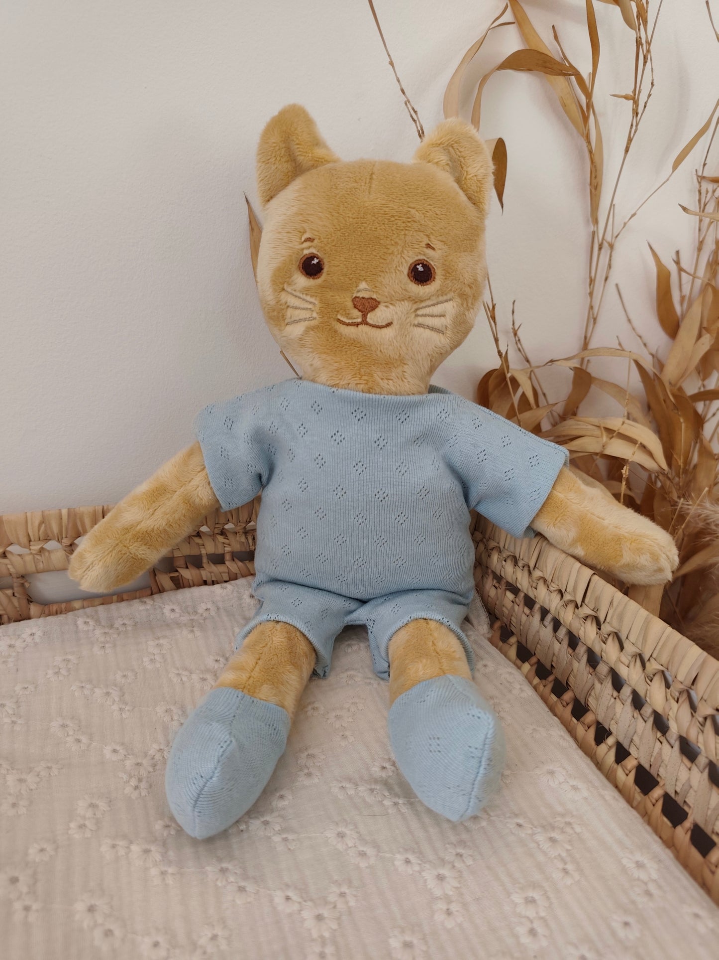 Peluche poupée chat BISCUIT 45 cm