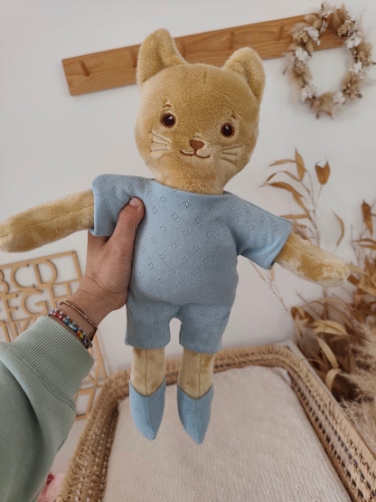 Tenue COMBINAISON bleue pour poupée peluche 45 cm