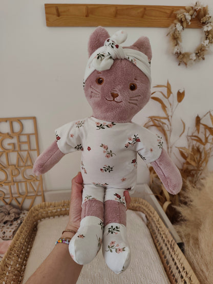 Tenue COMBINAISON fleurie pour poupée peluche 45 cm