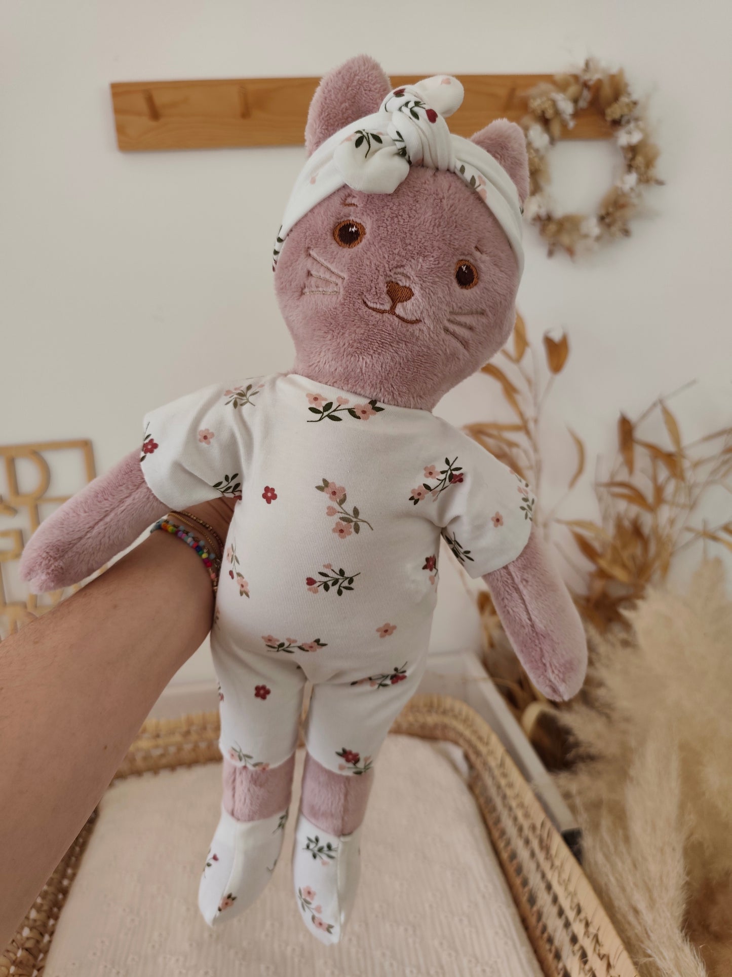 Tenue COMBINAISON fleurie pour poupée peluche 45 cm