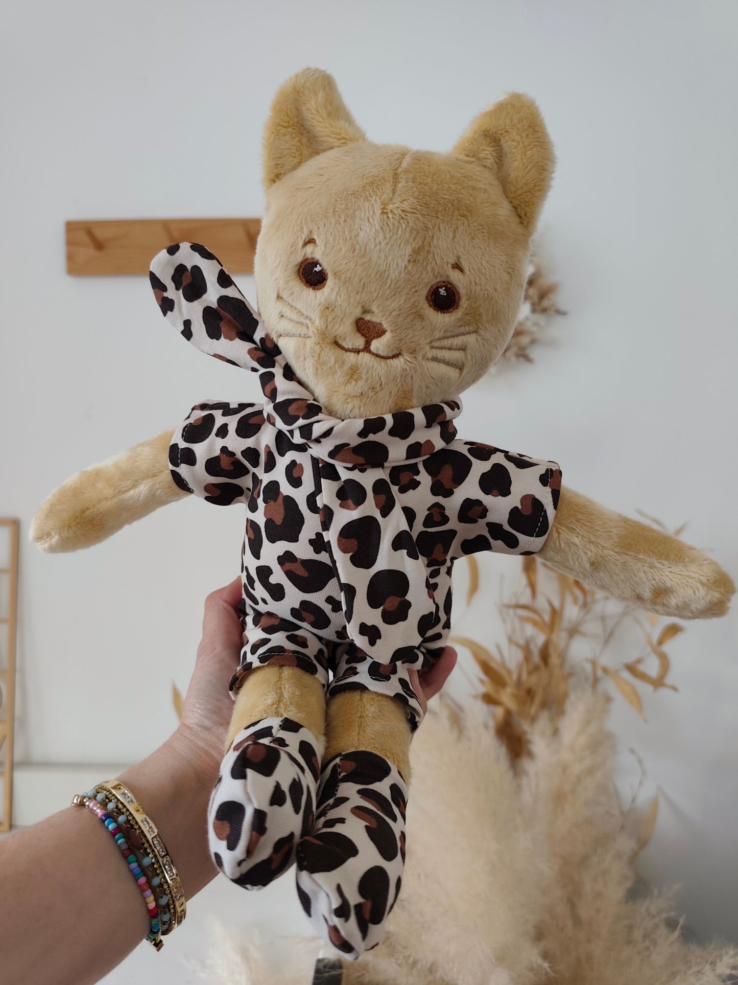 Peluche poupée chat BISCUIT 45 cm