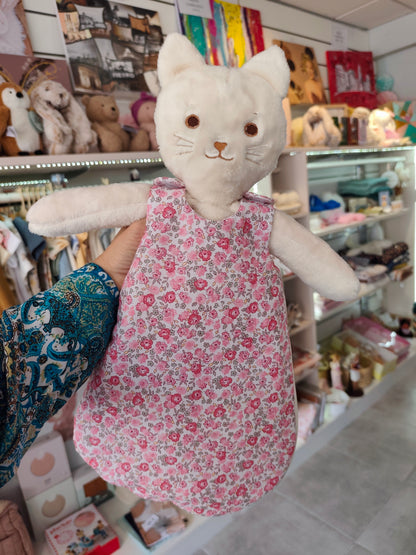 Gigoteuse fleurie rose pour poupée peluche 45 cm