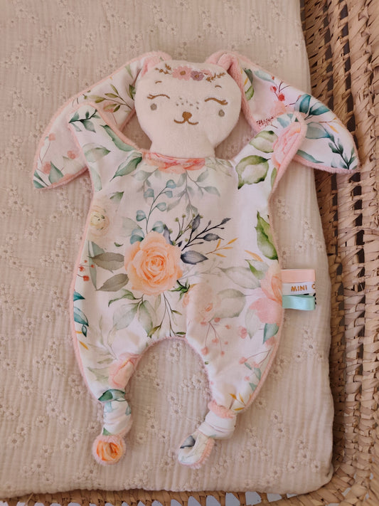 Grand doudou lapin BIG FLOWERS