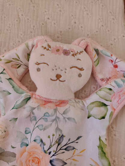 Grand doudou lapin BIG FLOWERS