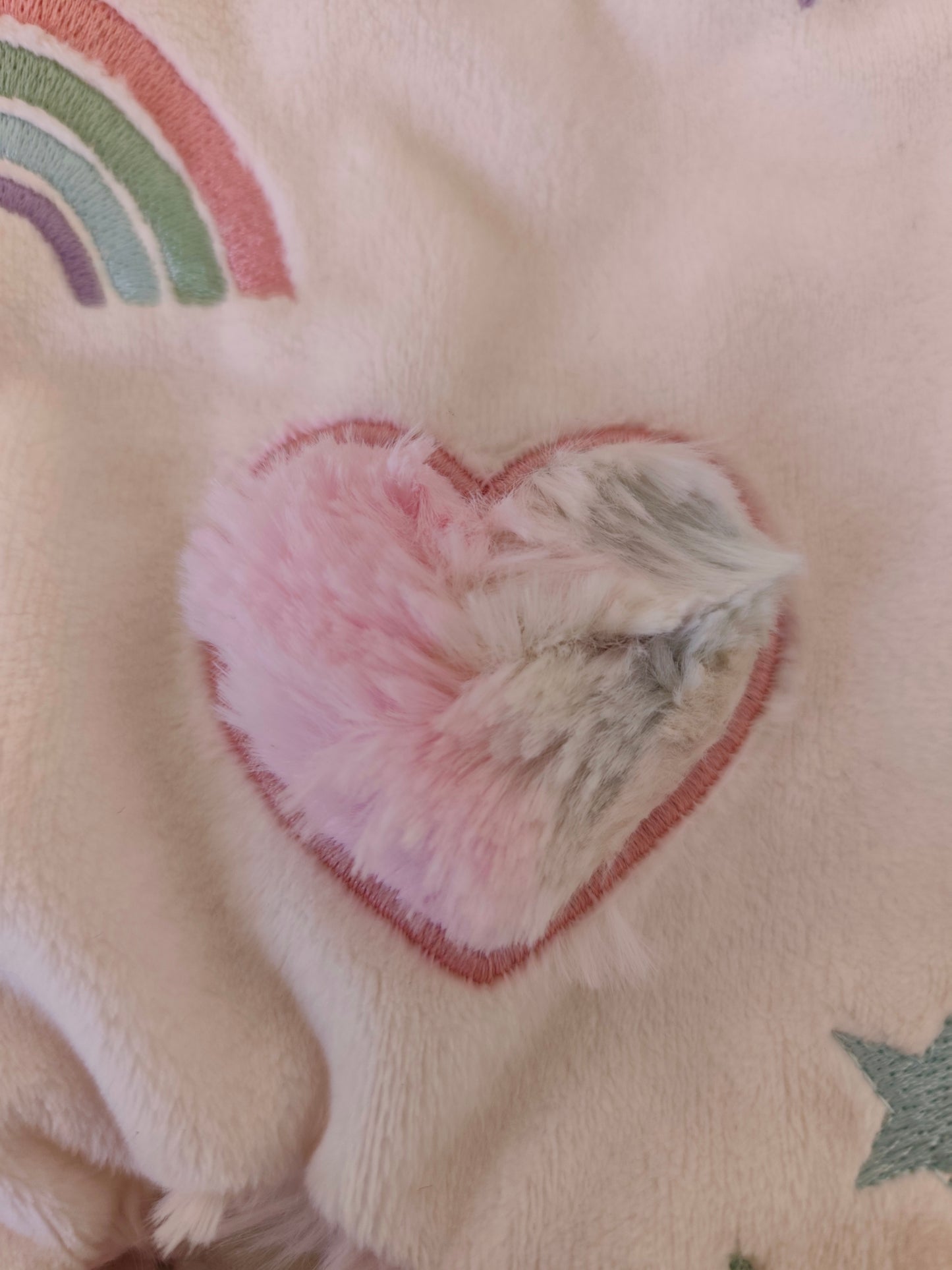 Doudou lapin ARC EN CIEL BRODE pastel