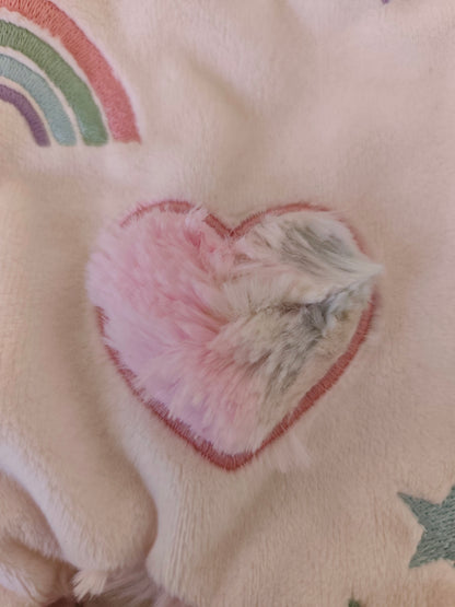 Doudou lapin ARC EN CIEL BRODE pastel