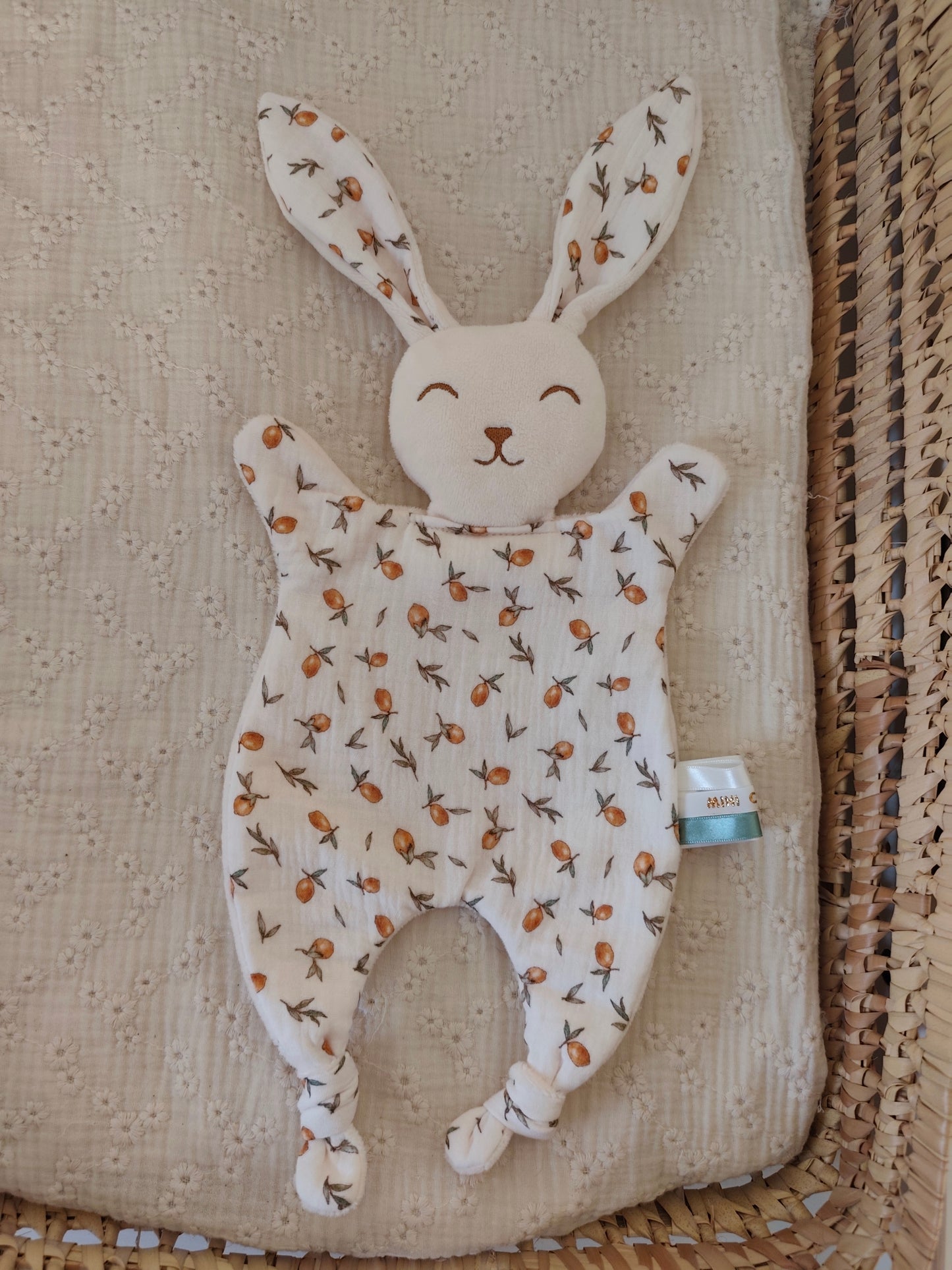 Grand doudou lapin CITRON