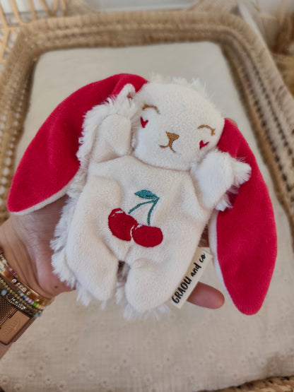 Doudou RECONFORT lapin CERISE