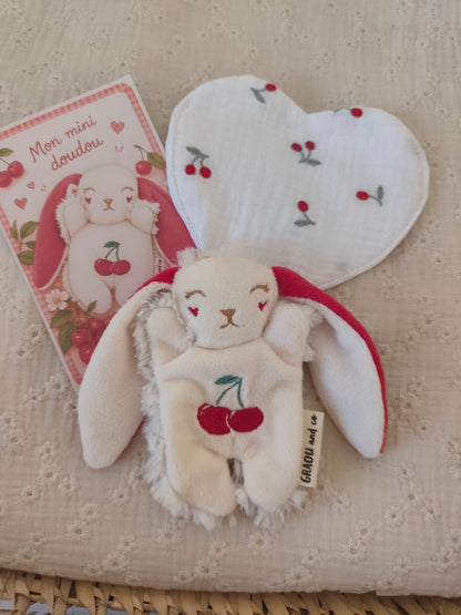 Doudou RECONFORT lapin CERISE