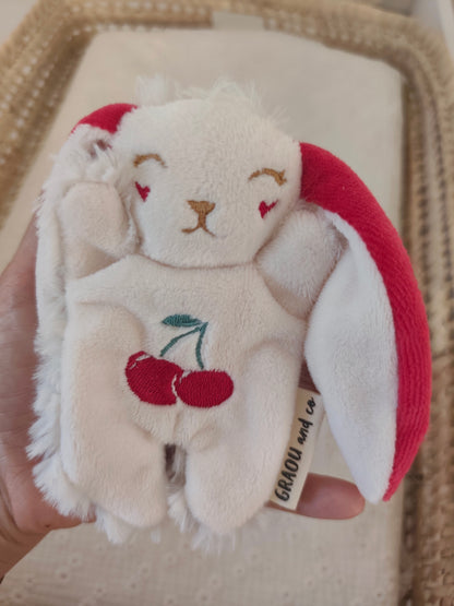 Doudou RECONFORT lapin CERISE