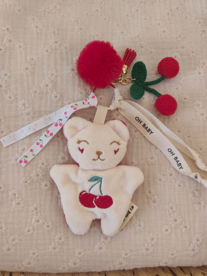 GRI-GRI porte clé ours CERISE