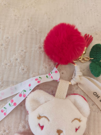 GRI-GRI porte clé ours CERISE