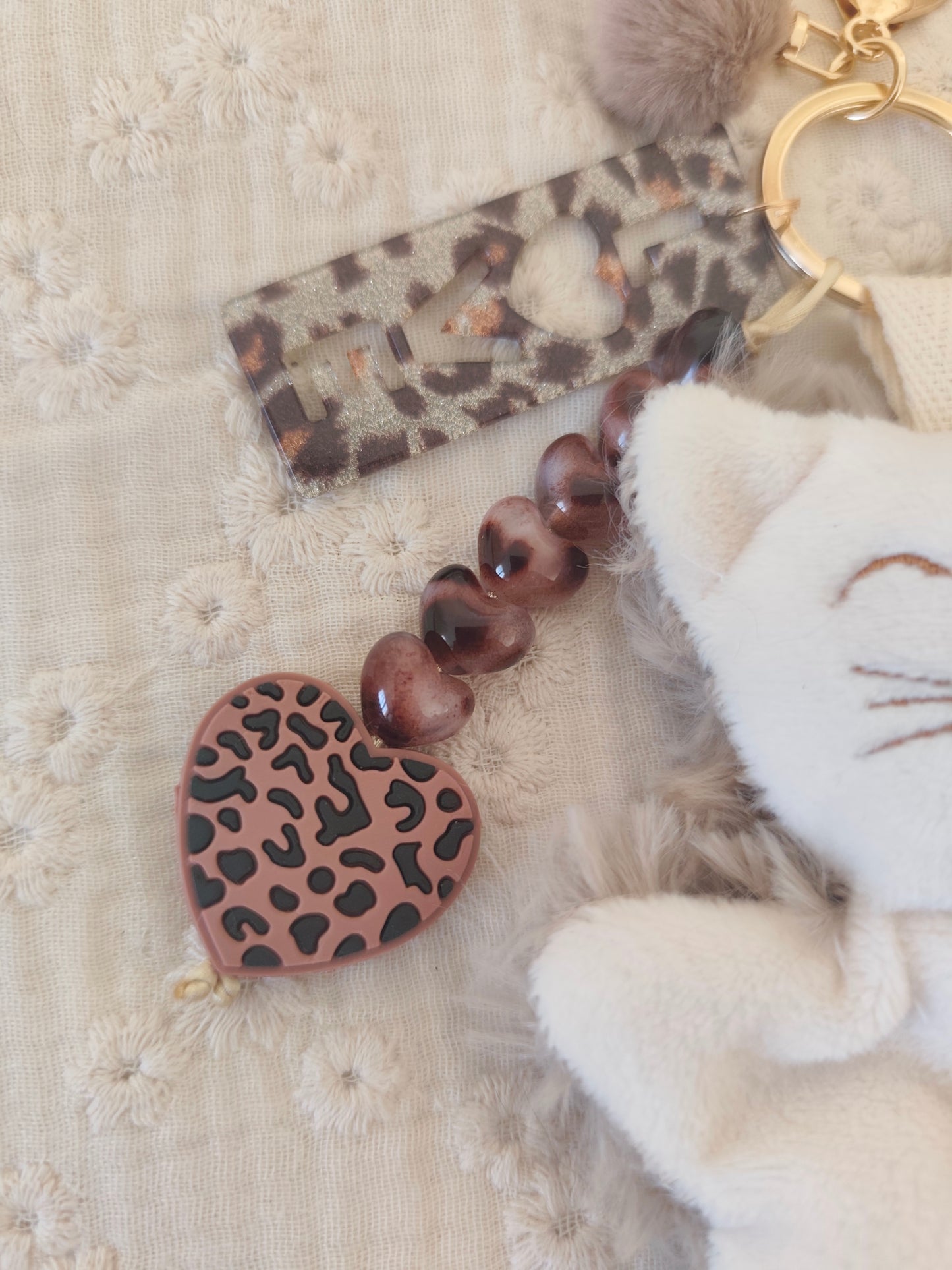 GRI-GRI porte clé chat LEOPARD
