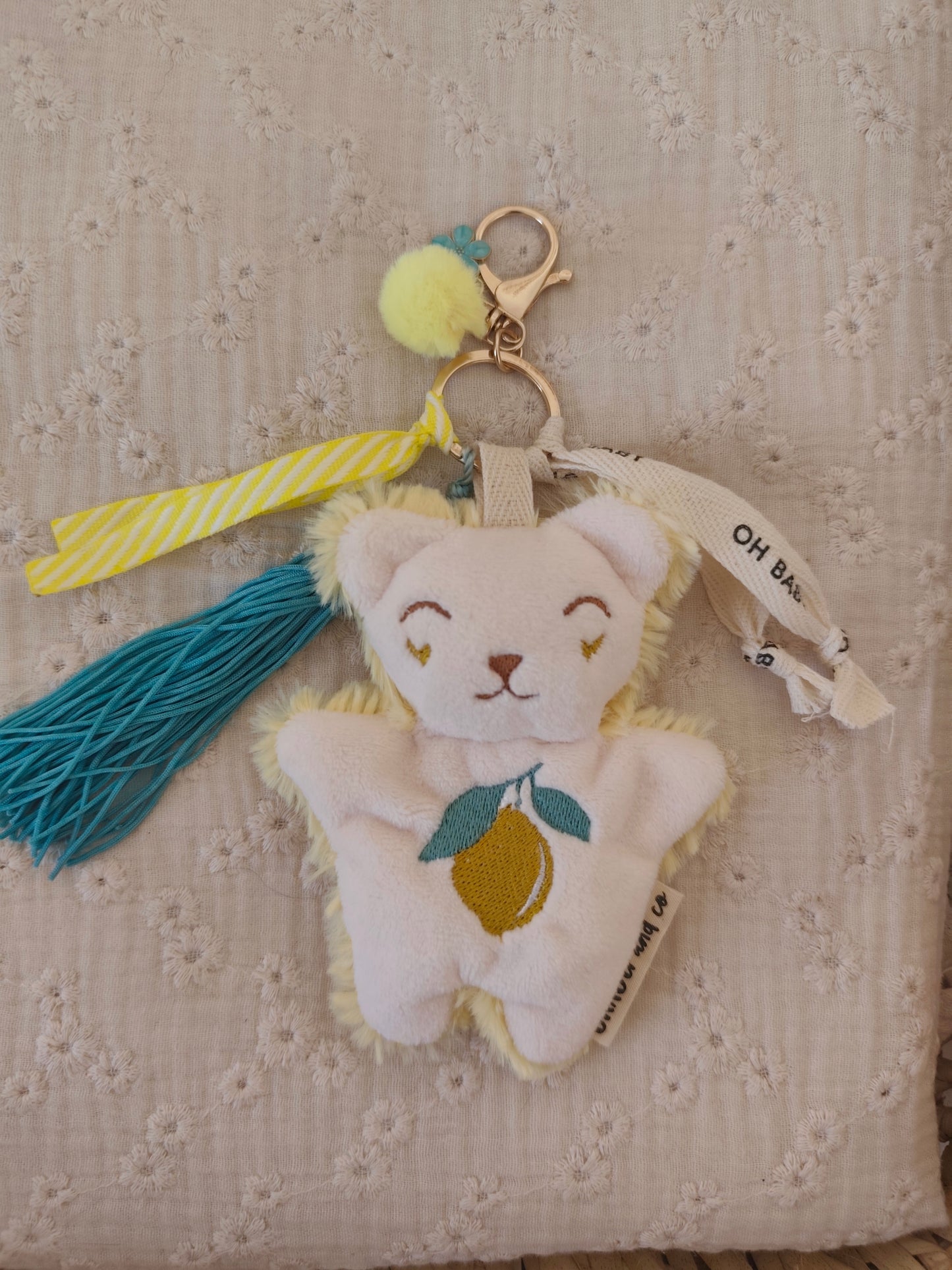 GRI-GRI porte clé ours CITRON