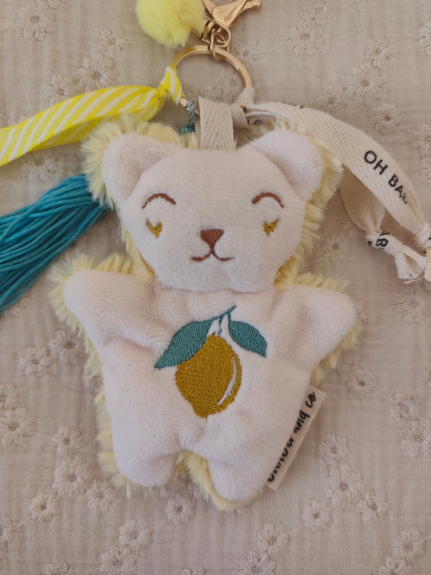 GRI-GRI porte clé ours CITRON