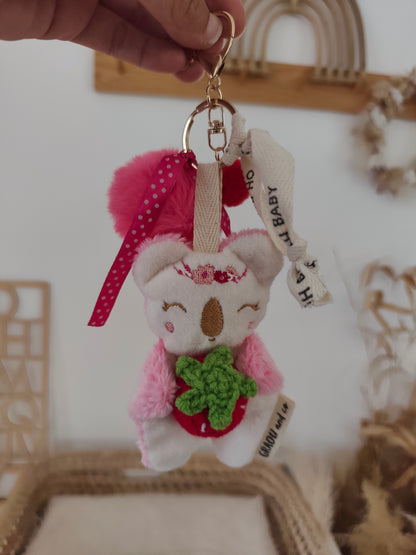 GRI-GRI porte clé koala FRAISE dans les bras