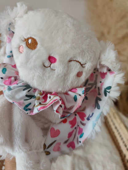 Mini doudou lapin CŒURS
