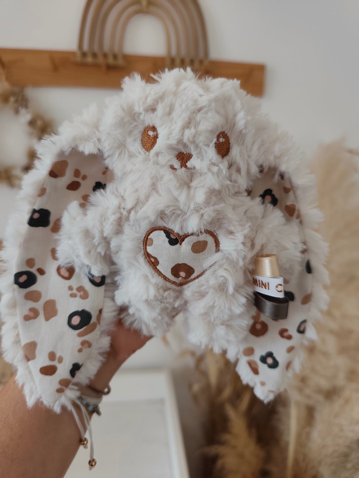 Peluche KAWAII vichy léopard