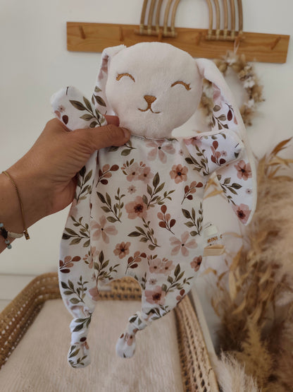 Grand doudou lapin FLEURS D'AUTOMNE