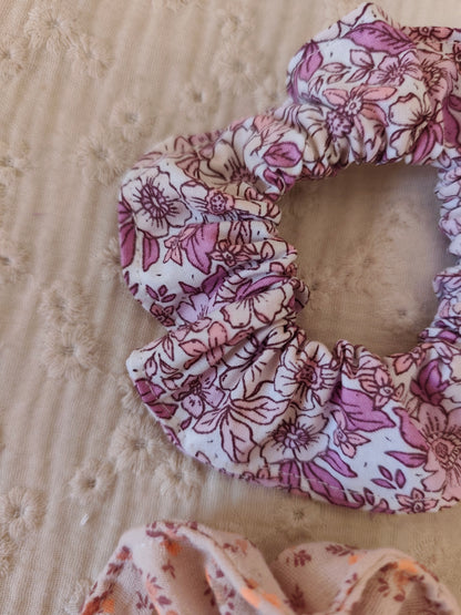 Chouchou FLEURI élastique pour cheveux / Femme et Fille