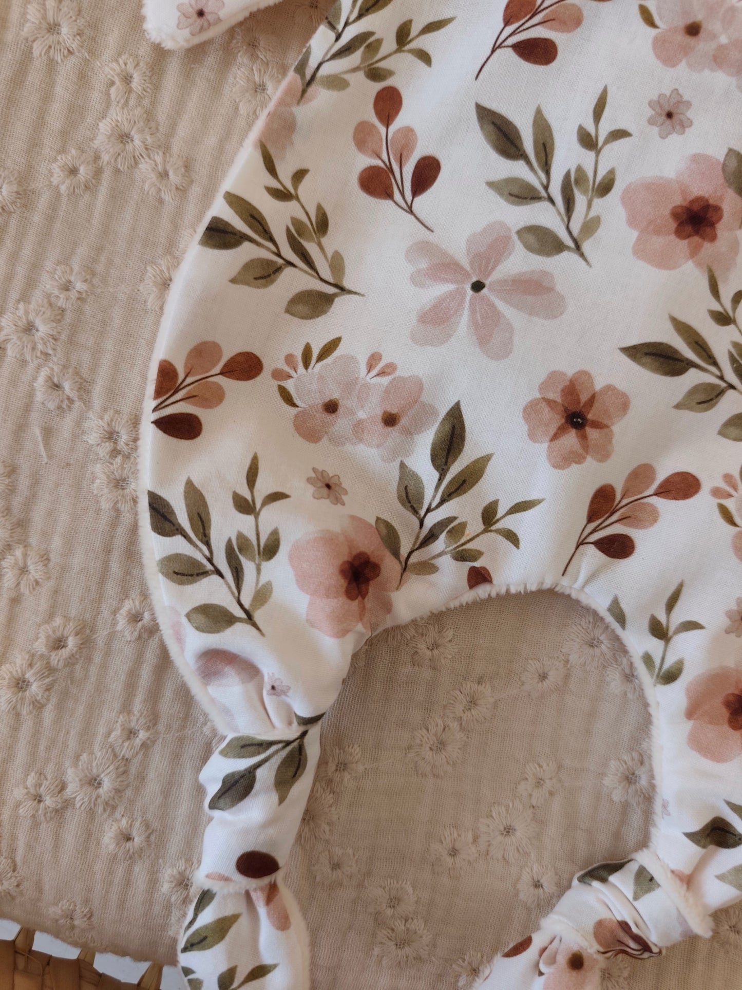Grand doudou lapin FLEURS D'AUTOMNE