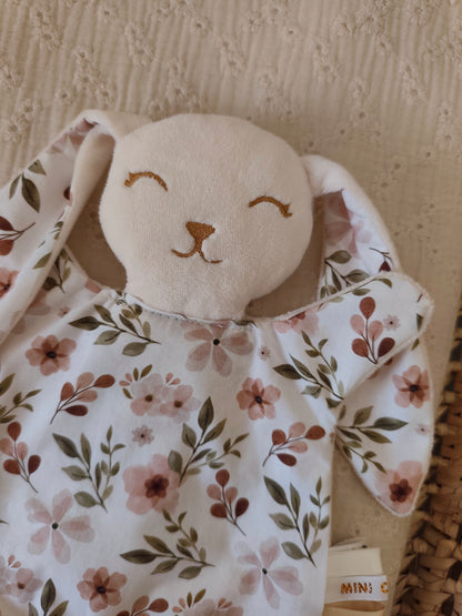 Grand doudou lapin FLEURS D'AUTOMNE