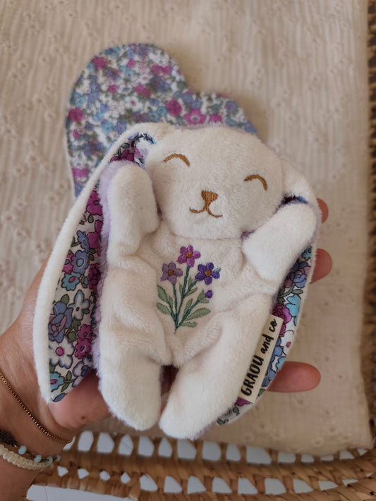 Doudou RECONFORT lapin VIOLET