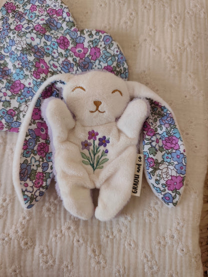 Doudou RECONFORT lapin VIOLET