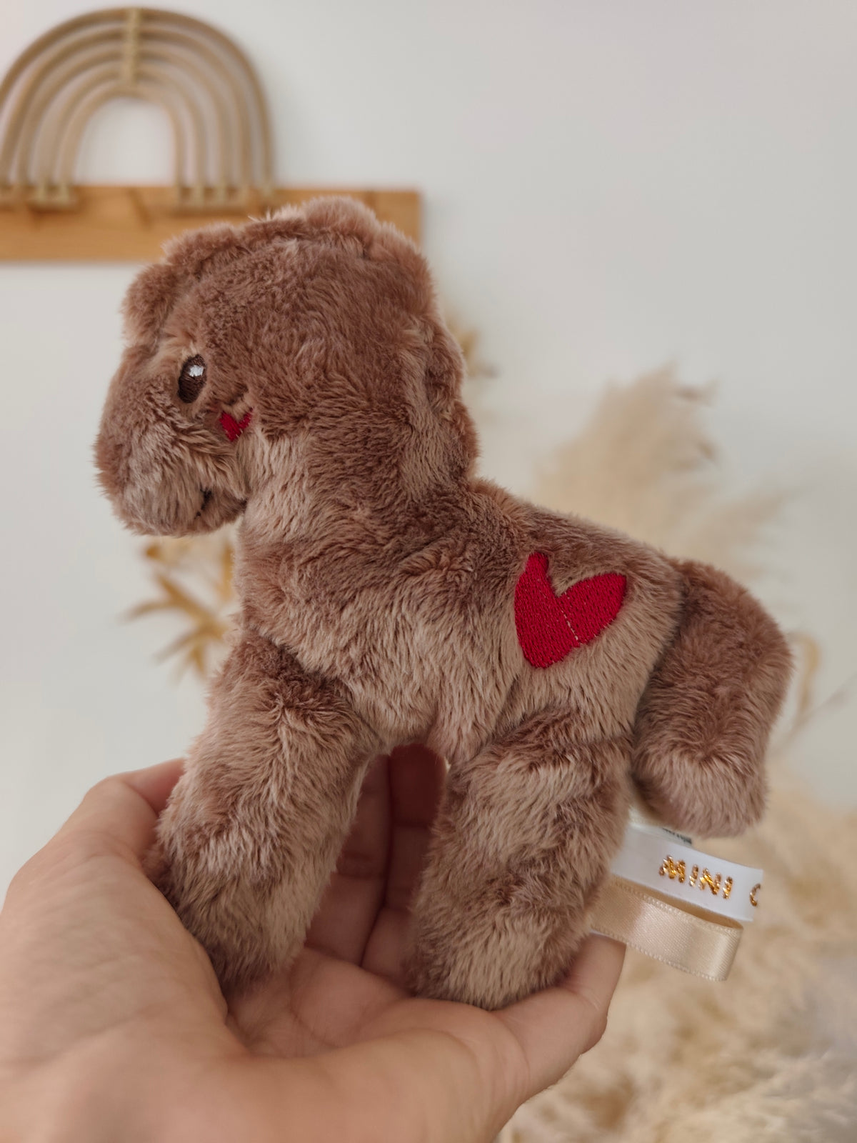 Hochet CHEVAL polaire marron éveil bébé