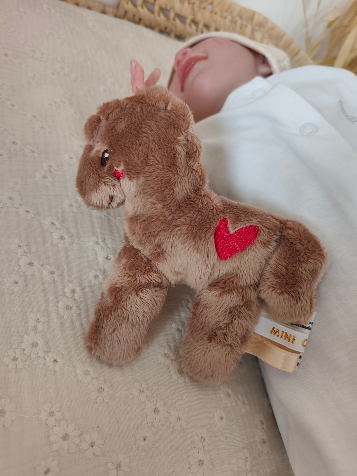 Hochet CHEVAL polaire marron éveil bébé