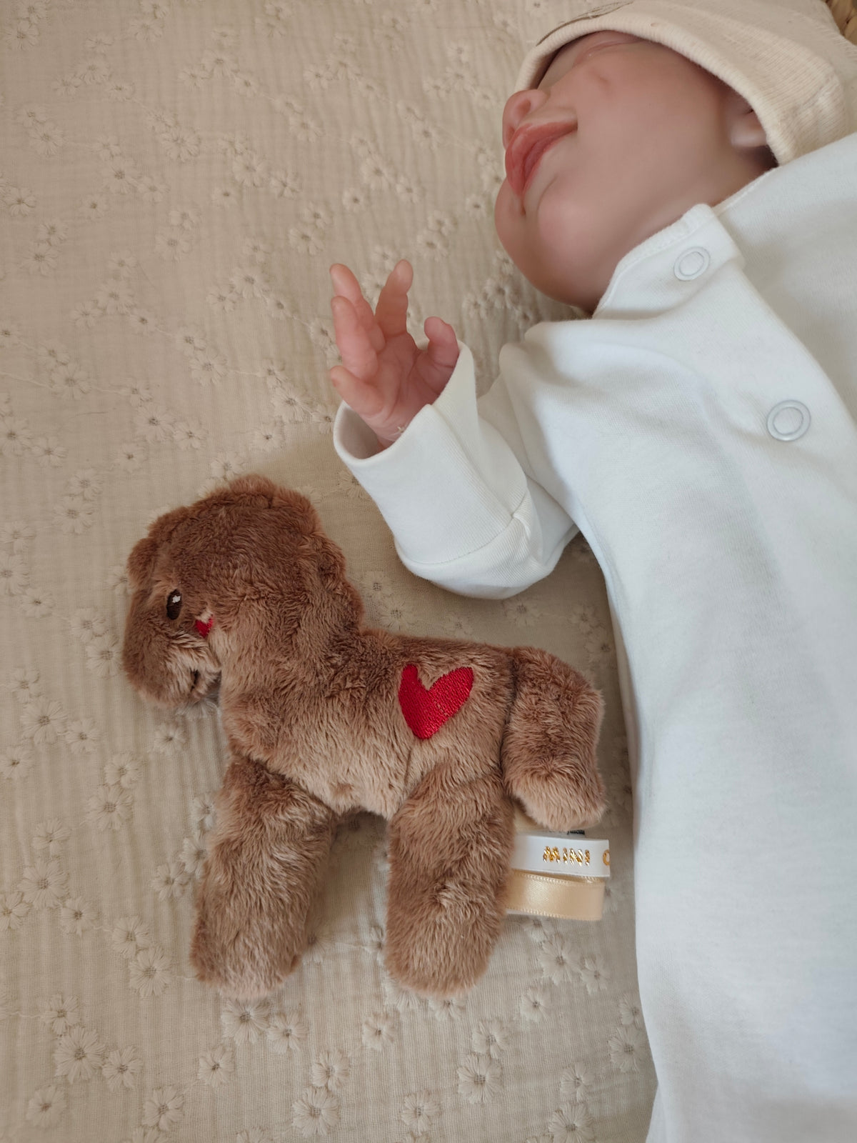 Hochet CHEVAL polaire marron éveil bébé