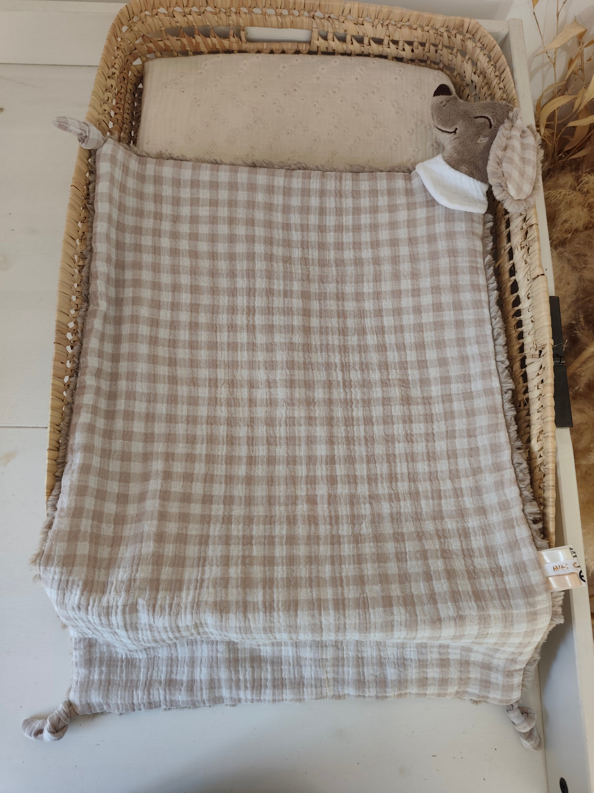 Couverture TECKEL polaire vichy