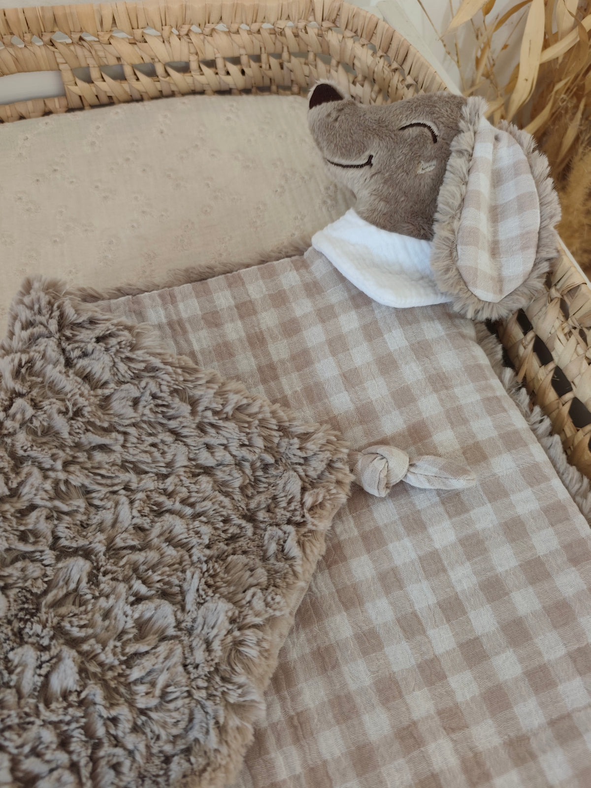 Couverture TECKEL polaire vichy
