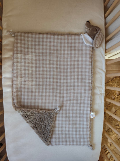 Couverture TECKEL polaire vichy