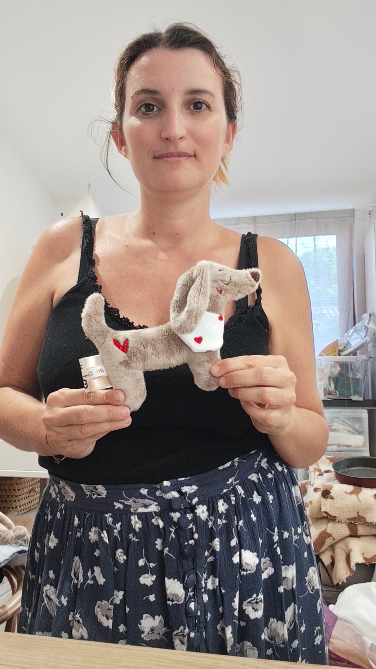Hochet TECKEL polaire éveil bébé
