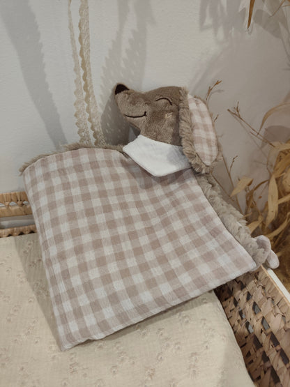 Couverture TECKEL polaire vichy